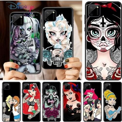 Tattoo Cartoon Princess For OPPO Reno 10X ZOOM A ACE 2 Z Find X2 Neo Lite Realme V3 V5 V15 Narzo 10 20 Pro Soft Phone Case
