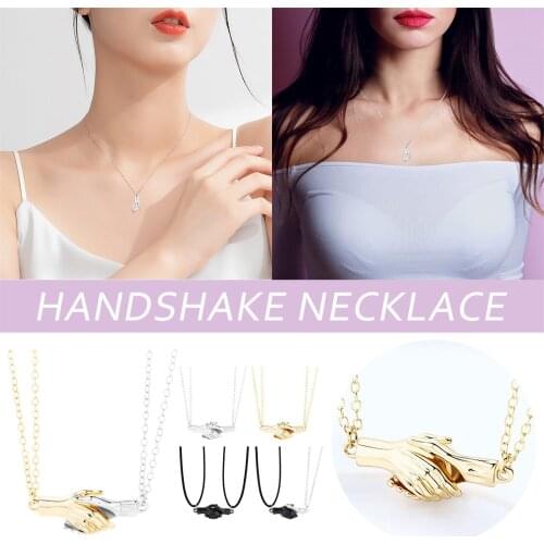 2021 New Friendship Necklace Hiphop Magnet Peace and Love Handshake Charm Chunky O-chain Choker Necklaces Jewelry Gift