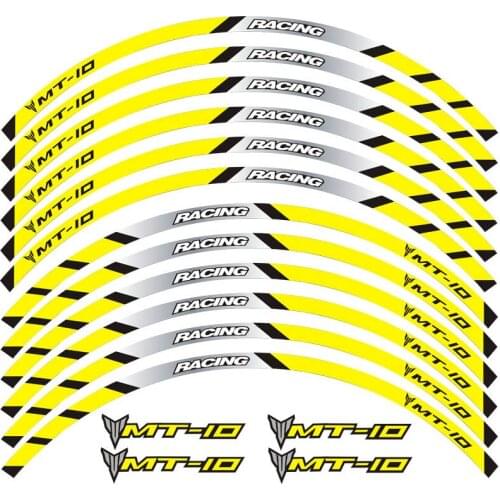 New high quality 12 Pcs Fit Motorcycle Wheel Sticker stripe Reflective Rim For Yamaha MT-10 MT10