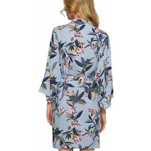 Owiter Cotton Floral Robes Women Bride Gown Bridal Wedding Kimono Robe Pajama Sleepwear Wedding Robes for Bridesmaids and Bride