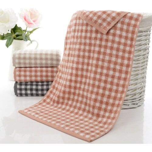 Beach Towel Towels Bathroom Plaid Cotton Towel Household Thickened Absorbent Beauty Facial Towel Wash Towel