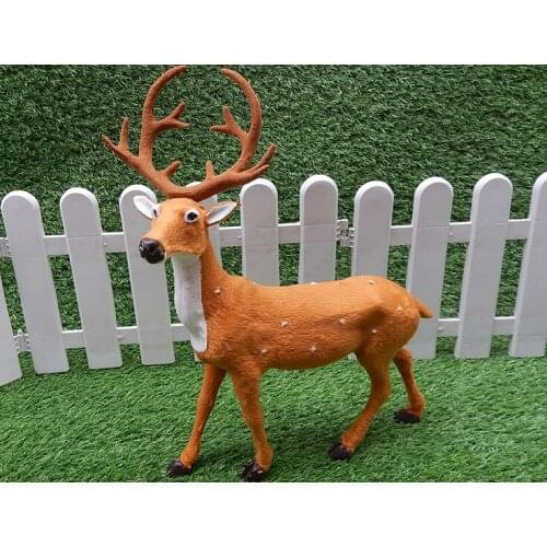 Polyethylene&furs sika deer model large 35x44cm stage prop,home decoration Xmas gift w1289