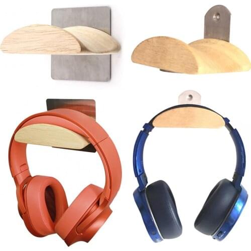 Simple And Stylish Design Wall-mounted Headset Rack Innovative Wooden Earphone Holder Retro Stylish Headphone Hanger