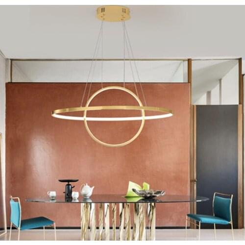 Chrome/Gold Plated Modern led Chandelier for Dining Kitchen Room Bar Shop 90-260V Simple Hanging Chandeliers Fixtures