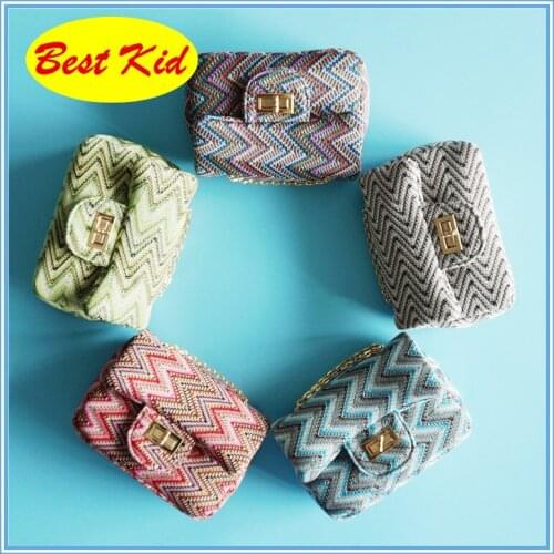 BestKid Bags! Stripe Shoulder Bags for Childrens Baby Kids Small Leather Purse Toddlers Christmas gift Little baby BAGS SMT014