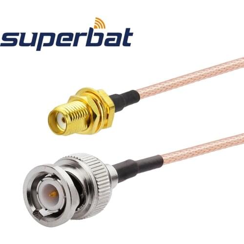 Superbat SMA Jack Bulkhead Straight to BNC Plug Pigtail Cable RG316 15cm for Wifi