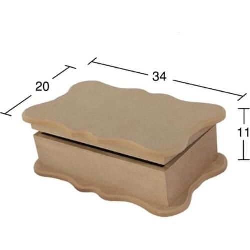 KU208 Wavy Box, Can Be Painted Wood Mdf Box