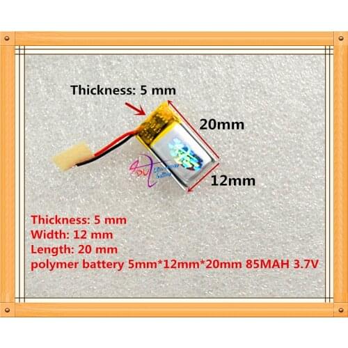 High Quality 501220 3.7V 85mah 501221 501020 Lithium polymer Battery with protection board For Toy Bluetooth Digital Product