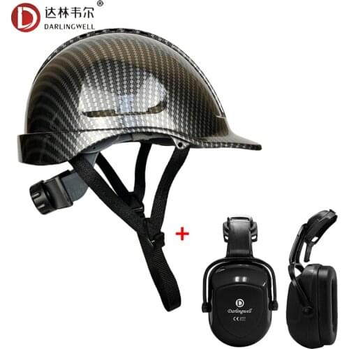 DARLINGWELL Safety Hard Hat with Earmuff Stylish ABS Helmet Work Cap Construction Railway Mine Traffic Working Dropship