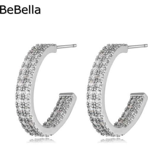 New 3 Colors Woman 4mm Stud Earrings For Wedding Made With High Quality Zirconia For Wedding Jewelry