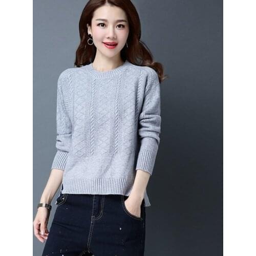 2020 New Autumn Women Sweater Women Long Sleeve Knitted Sweaters Elasticity Casual Pullovers Pull Knitwear Female Jumper P812
