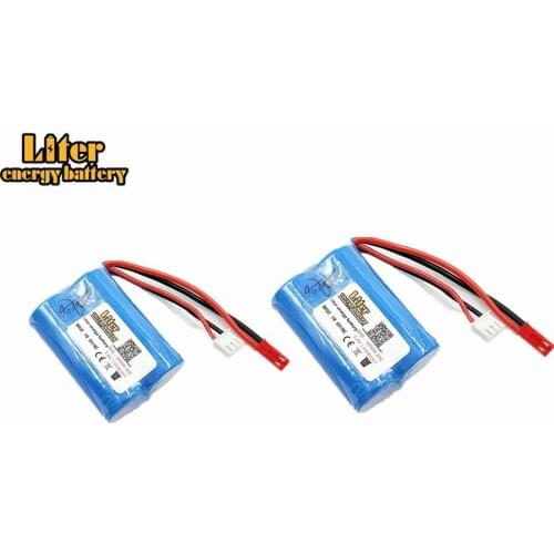 2pcs 7.4V 1300mAH Lipo Battery For Huanqi 827 871 MJX T10 T11 T34 7012 RC boat Lipo battery 7.4 V 1300 mAH 20C 18500