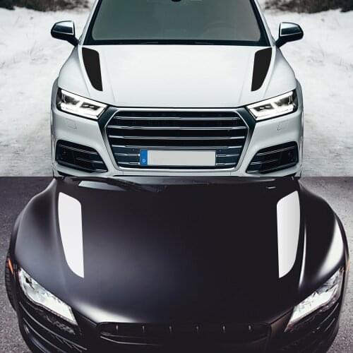 2pcs Car Hood Cover Stickers Auto Stripe Diy Decals Vinyl Film For Audi BMW E46 Ford Focus 2 3 Volkswagen Toyota Car Accessories