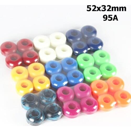 Downspeed 95A Hard Skateboard Wheel 52mm*32mm Double Tilt Skate boards Wheel Parts Replacement Supply 4 Pcs Per set Multicolor