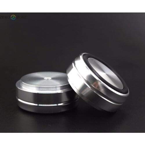 4PCS Silver / Black Aluminum Machine Feet Amplifier / Speaker Rack Foot Diameter: 39mm high: 17mm