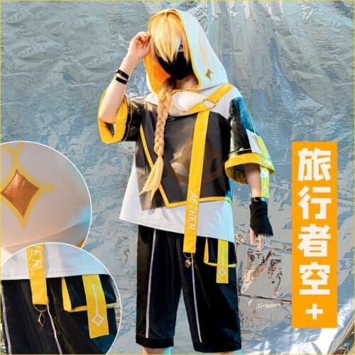 Anime Genshin Impact Traveler Game Suit Daily Casual Dress Fashion Uniform Cosplay Costume Halloween Women Free Shipping 2021