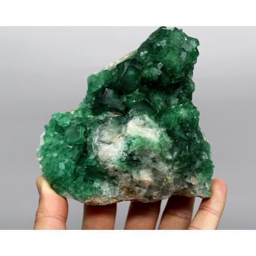 BIG! 663g Natural green fluorite Mineral specimen cluster Stones and crystals Healing crystal Free shipping