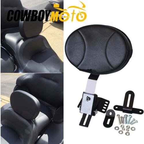 Black Adjustable Plug In Driver Rider Backrest Kit For Harley Touring Electra Glide Road Glide Road King Street Glide 1997-2016