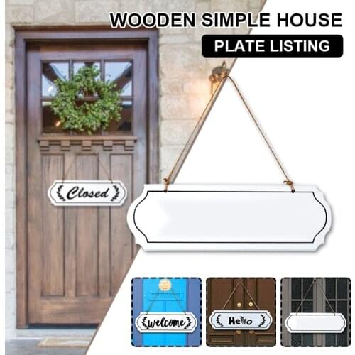 Signs Wooden with Black Letters on White Background Wall Decoration for Welcoming to Stores E7