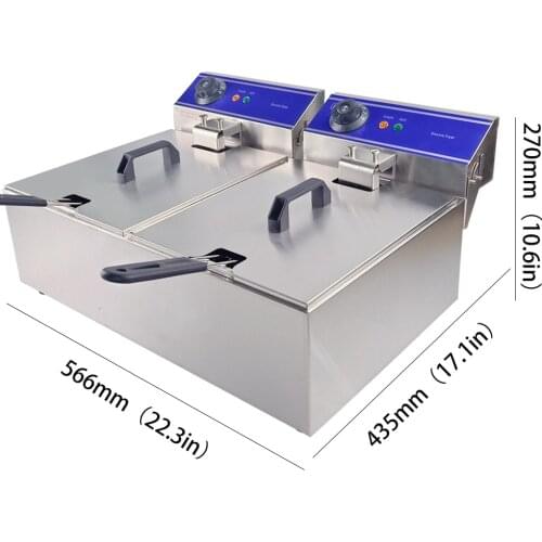 Double Tank Donut Chicken Fryer French Frying Machine Commercial Electric Deep Fryers