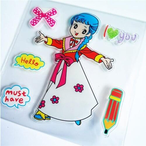 Hot selling pencil transparent clear stamp / silicone seal roller stamp DIY scrapbook album / card production