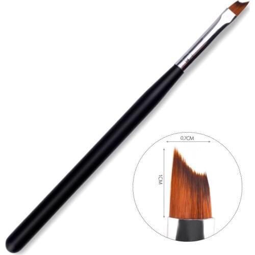 1Pcs Nail French Brushes Black Handle Half Moon Shape Acrylic Painting Drawing Pen UV Gel Design DIY Nail Art Tools