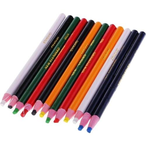 12x Multi-Purpose China Markers Wax Grease Pencil For Metal Glass Fabric