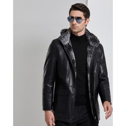 Fashion Men Leather Jackets Coat Autumn Winter Male Hooded Warm PU Jackets Coats Mens Faux Jacket Overcoat
