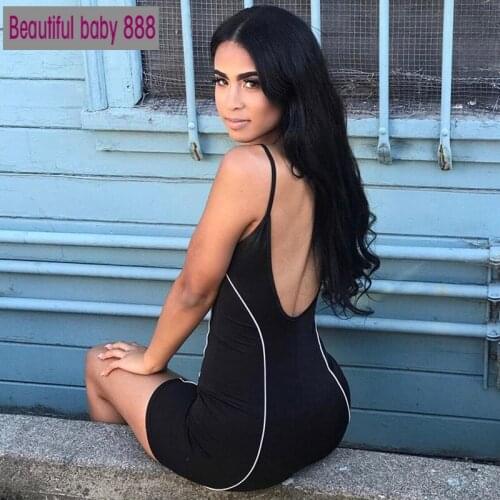 Meqeiss 2020New summer fashion striped skinny slim sportswear bodysuits women playsuits fitness casual sleeveless female trouser