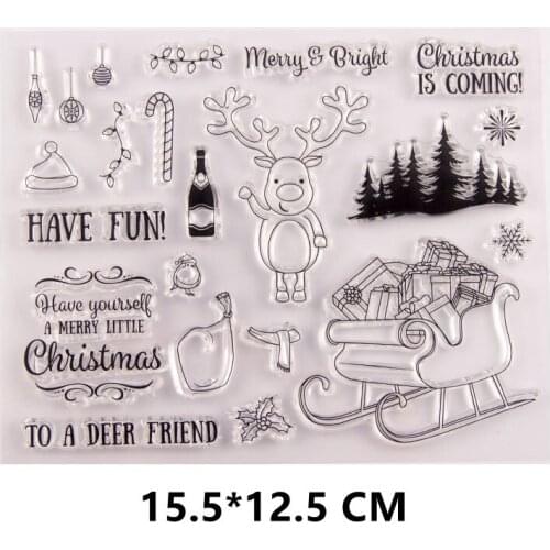 2021 New Christmas Clear Stamps DIY Scrapbooking Craft Supplies Rubber Silicon Seals Card Photo Album Hobby ink pad Stamping