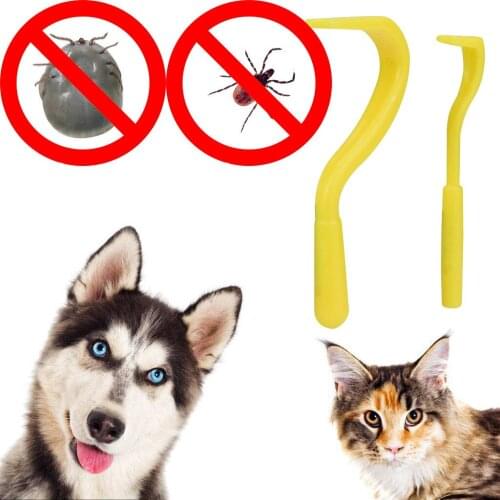 2pcs/set New Tick Twister Remover Hook Tool Human Dog Pet Horse Cat Pet Comb Tools Accessory 2 sizes Two colors yellow and green