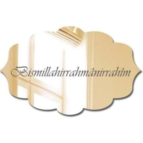Ömr Designed Gift Basmala Plexiglass Door Ornament Gold Mirror wall graphics gráficos de parede настенная графика
