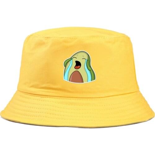 Unisex Bucket Hat Avocado print CARTOON Fishing Outdoor Panama hip hop Cap Mens Summer For fisherman hat women