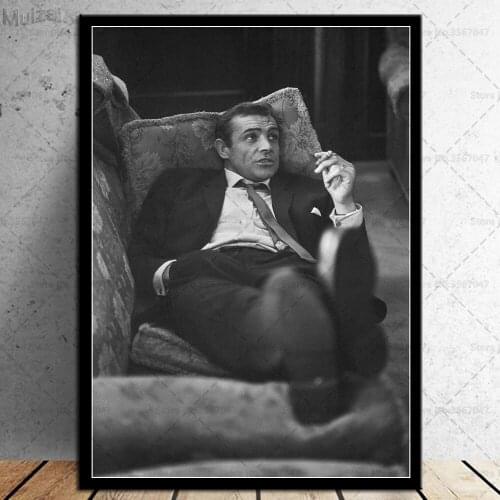 Sean Connery James Bond 007 Poster Classic Movie Wall Art Canvas Painting Posters and Prints Picture for Living Room Home Decor