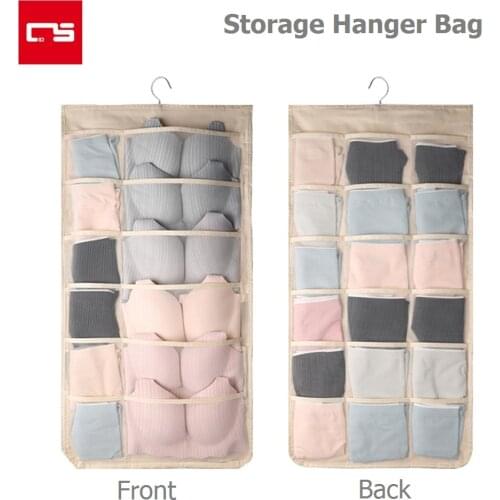 24/30/36 Pocket Clothes Storage Hanging Bag Non-woven Fabric Breathable Double-Side Organizer With Hanger for Bra Underwear Sock