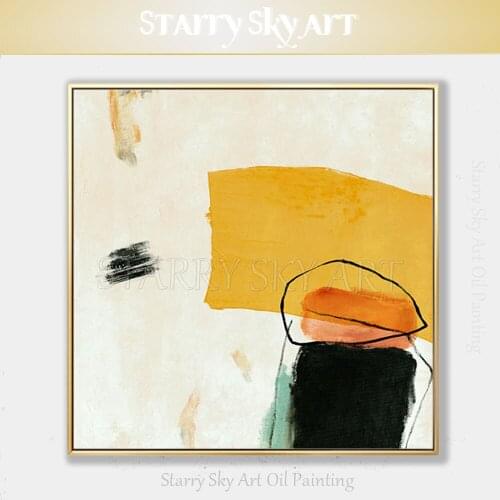 Simple Design Artist Hand-painted High Quality Modern Abstract Oil Painting on Canvas Handmade Simple Abstract Oil Painting