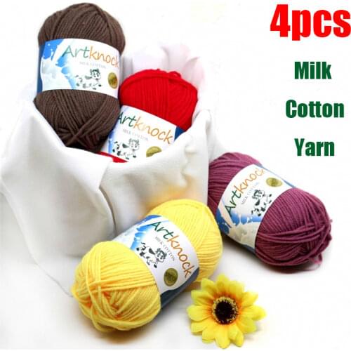 8Pcs Milk Cotton Knitting Yarn Soft Warm Baby Yarn for Hand Knitting Supplies Thickness 2mm Yarn for Knitting Crochet Yarn
