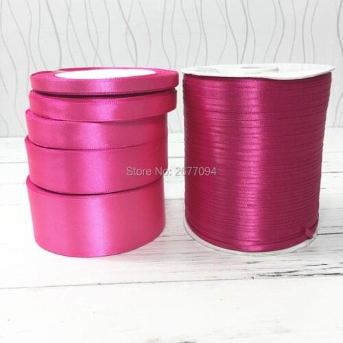 Rose Red Single Face 25 Yards Silk Satin Ribbon , Wedding Decorative Ribbons, Gift wrap, DIY Handmade Materials