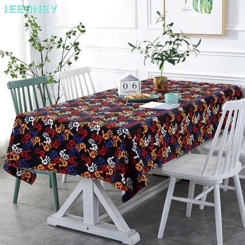 Linen Tablecloth Floral Printing Table Cloth Fabric Dining Table Cover Home Decoracion Room Decor Aesthetic Tovaglia Waterproof