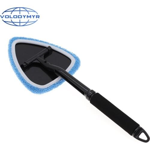 Window Cleaner Brush Kit Car Window Windshield Cleaning Wiper with Long Plastic Handle for Inside Interior Auto Glass Car Wash