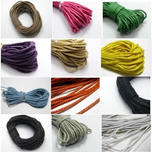 60 Meters Twisted Waxed Cotton Cord String Thread Line 2mm
