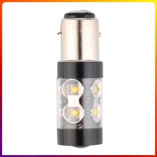 1PC 50W 1157 BAY15D 10 LED High Power Lamp 10/5w LED White Car Bulbs Rear Brake Lights Source Parking 12V Black shell