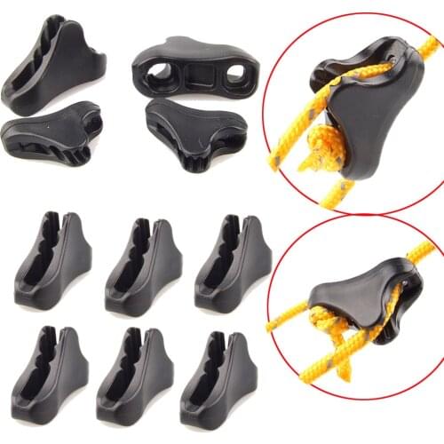 10pc Camping Tent Fastener Wind Rope Buckle Triangle Fastener Cord Stopper Tool