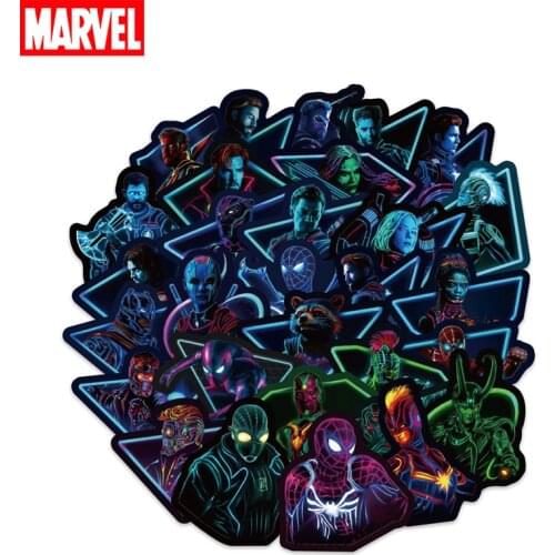 100 Pcs Avengers Marvel Waterproof Stickers Disney Cartoon Anime Figure Spiderman Iron Man Thanos Personalized Fashion Sticker
