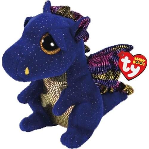 25cm Ty Genuine Stuffed Plush Animal Dolls Black Dragon Ainola Green Gragon Xinde Big Eyes Doll Dinosaur Dolls Kids Toy Gift