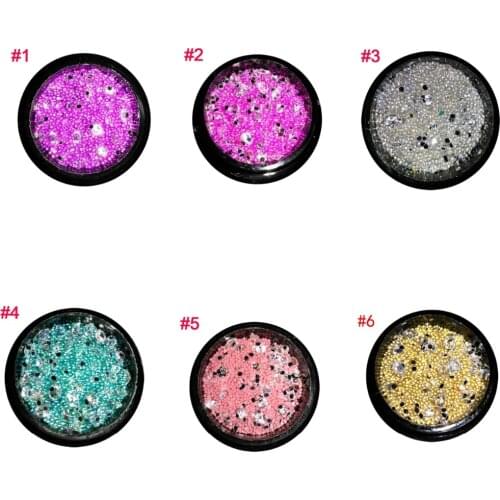 6 Box/lot Crystal beads nail art decorations, Resin embellishments, crystal glitter gems decorations, nail charms, resin charms
