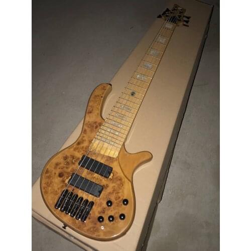 Free shipping deoliver bass low price bass wholesale 6 string active natural bass guitar active pickups bass guitar