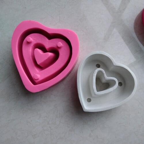 Big Heart Pot Planter Mold for Concrete Creative flowerpot making Clay Silicone Mould DIY Gardening plants cactus vase molds