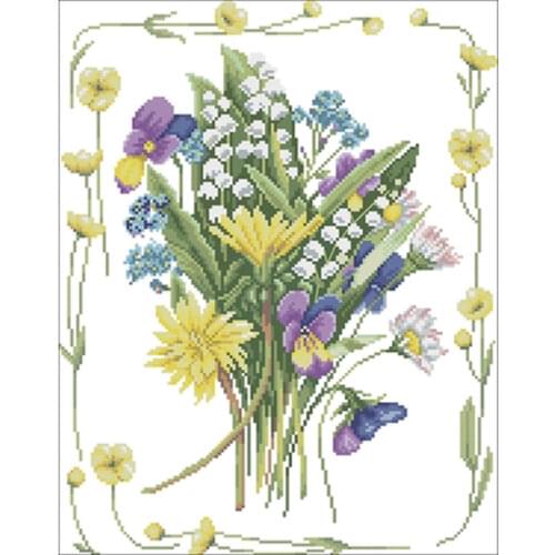Flower bouquet patterns Counted Cross Stitch 11CT 14CT 18CT DIY Chinese Cross Stitch Kits Embroidery Needlework Sets home decor
