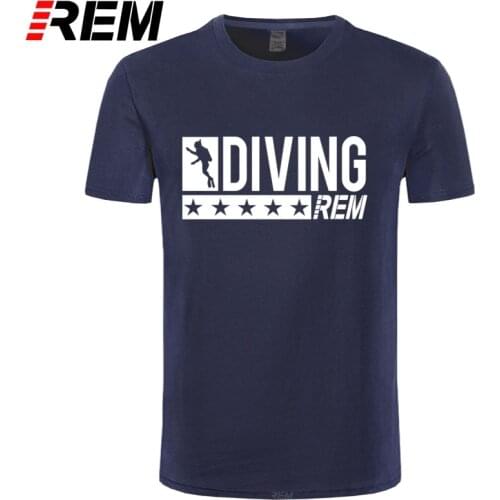 REM Fashion casual streetwear PADI Dive Instructor Letter T Shirt men Casual White T-shirt Custom
